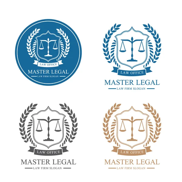 Wet vaste logo pictogram vector design.legal, advocaat, schaal, vector logo sjabloon — Stockvector