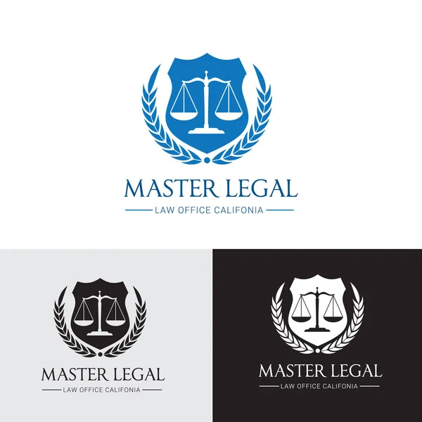 Studio legale icona logo vector design.legal, avvocato, scala, modello logo vettoriale — Vettoriale Stock