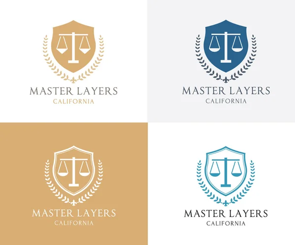Studio legale icona logo vector design.legal, avvocato, scala, modello logo vettoriale — Vettoriale Stock