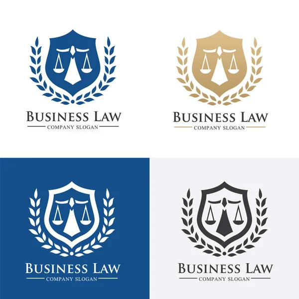 Prawa firmy logo ikona wektor design.legal, prawnik, skali, wektor logo szablon — Wektor stockowy