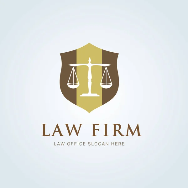 Design de vetor de ícone de logotipo de escritório de advocacia. legal, advogado, escala, modelo de logotipo do vetor — Vetor de Stock