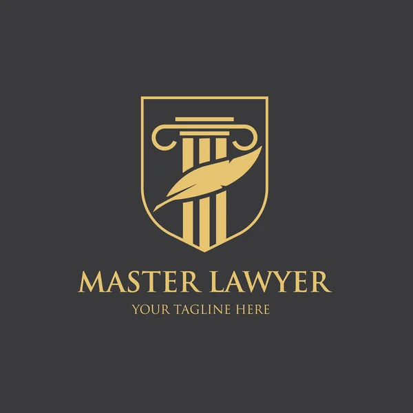 Law firm logo icon vector design. Universal legal, lawyer, scale — Stock Vector