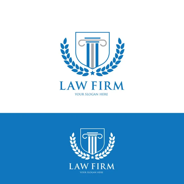 法律公司徽标图标矢量设计。普遍的法律，律师规模 — 图库矢量图片