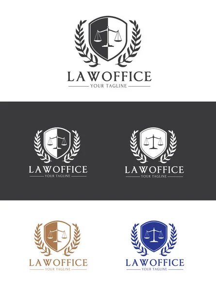 Wet vaste pictogram vector embleemontwerp. juridische, advocaat, law office met creatieve symbool. — Stockvector