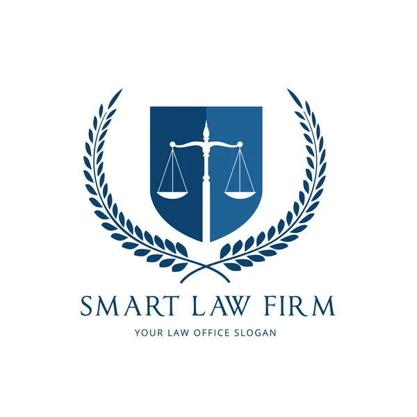 Diseño de vectores de logotipo del bufete de abogados. legal, abogado, oficina de abogados con símbolo creativo . — Vector de stock