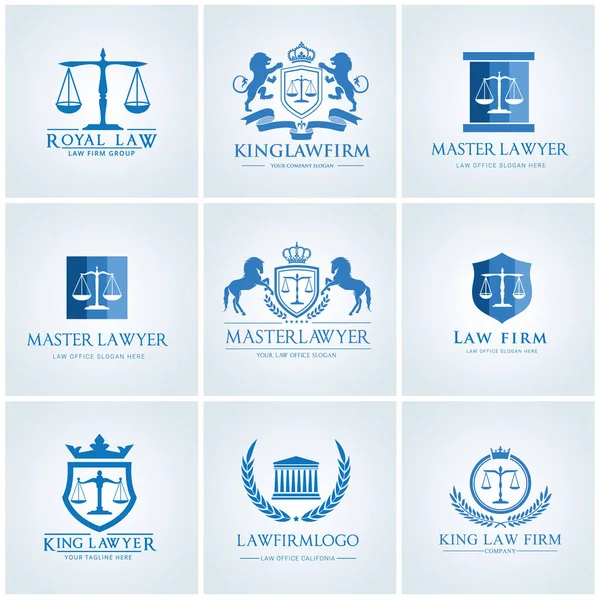 Law firm logo icon vector design. Lawyer logo design set — Stock Vector