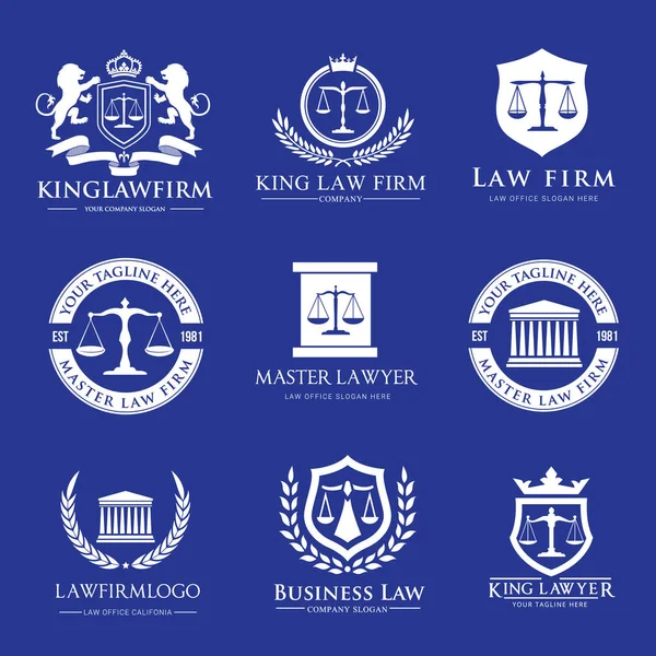 Law firm logo icon vector design. Lawyer logo design set — Stock Vector