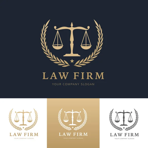 Cabinet d'avocats logo icône vectoriel design. juridique, avocat, échelle, modèle de logo vectoriel . Illustration De Stock