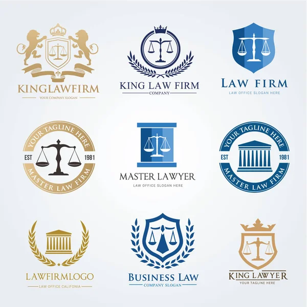 Cabinet d'avocats logo icône vectoriel design. Ensemble de design logo avocat Illustration De Stock