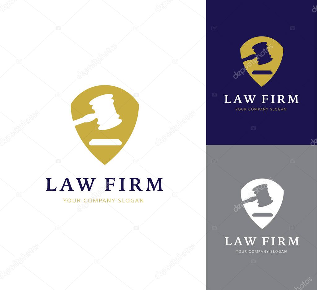 Law firm logo icon vector design. legal, lawyer, scales , creative idea with law symbol vector illustrations.