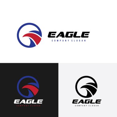 Logo, kuş logo koymak, Falcon logosu, Hawk logo vektör logo şablonu kartal