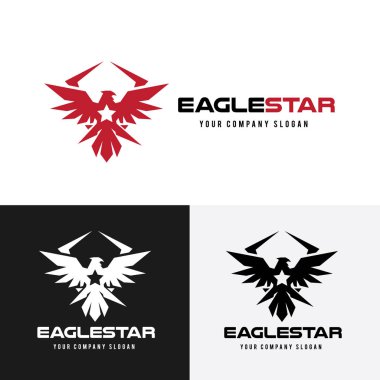 Logo, kuş logo koymak, Falcon logosu, Hawk logo vektör logo şablonu kartal