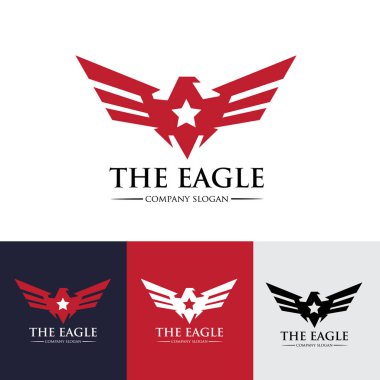 Logo, kuş logo koymak, Falcon logosu, Hawk logo vektör logo şablonu kartal.