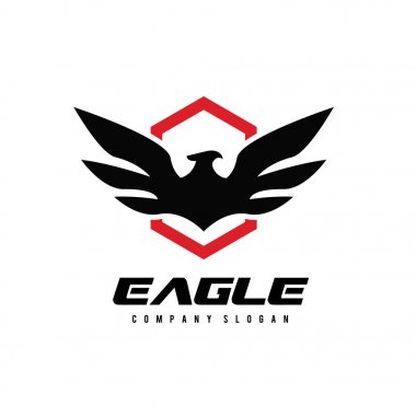 Logo, kuş logo koymak, Falcon logosu, Hawk logo vektör logo şablonu kartal.