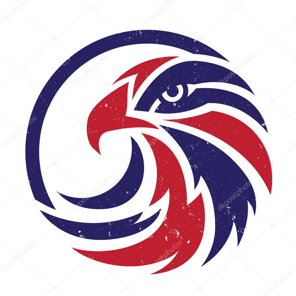 Logo design template with eagle and wing symbol design for creative brand identity.