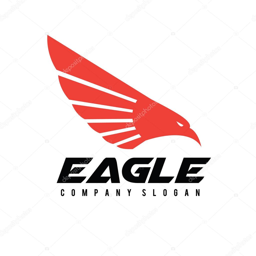 Logo design template with eagle and wing symbol design for creative brand identity.