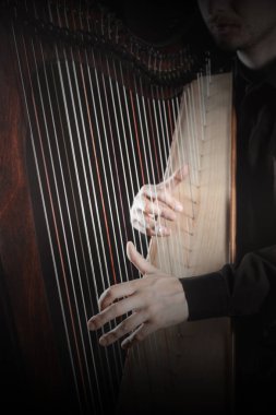 Harpçı. İrlandalı Arpçı dizeleri eller