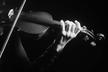 Keman çalar kemancı eller müzik aletleri kapatın