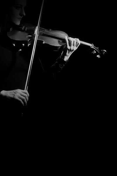 Violin player violinist playing Musical instruments close up