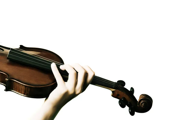 Violin player violinist hands playing — Stock Photo, Image