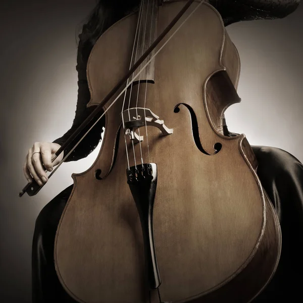 Cello player Cellist playing violoncello — Stock Photo, Image