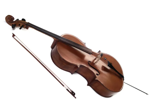 Βιολοντσέλο μουσικά όργανα που απομονώνονται σε λευκό — Φωτογραφία Αρχείου