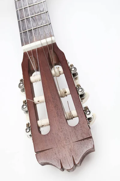 Guitarra acústica cabeça de guitarra clássica — Fotografia de Stock