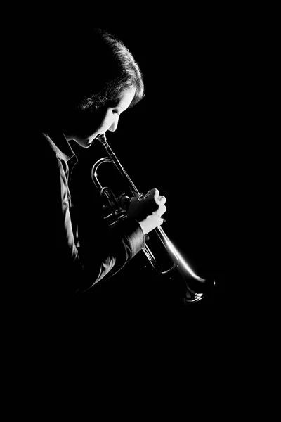 Trumpet player. Trumpeter playing jazz music