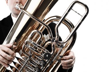 Tuba pirinç alet. Rüzgar müzik enstrümanı