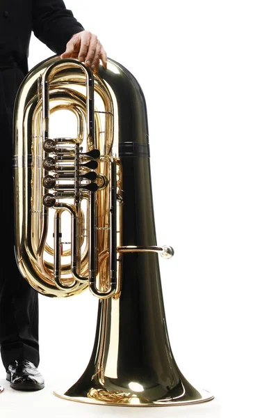 Instrumento de latão tuba. Música eólica — Fotografia de Stock