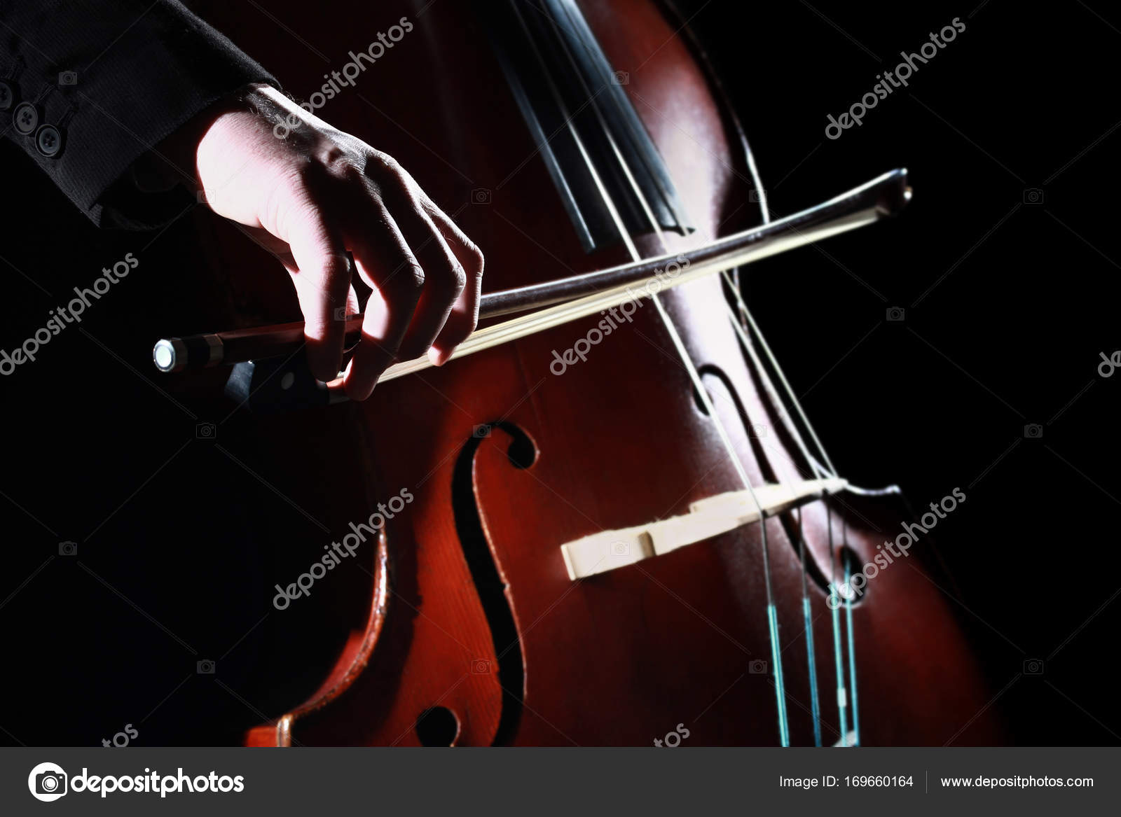 Double bass player Hands playing contrabass — Stock Photo © alenavlad