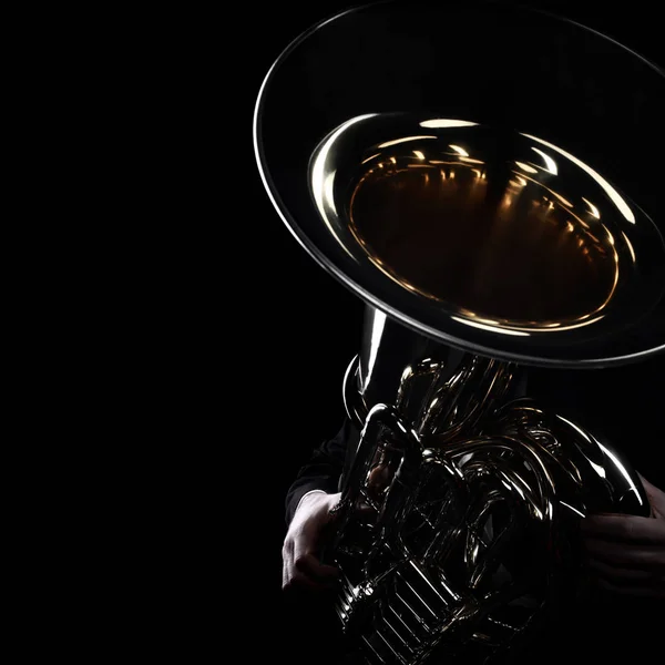 Tuba-Blasinstrument. Blasmusik-Instrument — Stockfoto