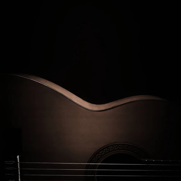 Guitarra acústica. Guitarra clássica close up — Fotografia de Stock