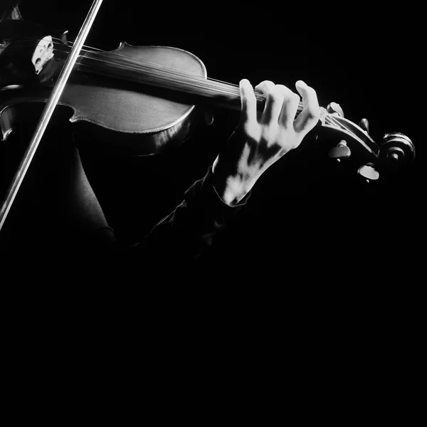 Jogador de violino. Violinista tocando violino mãos de perto — Fotografia de Stock