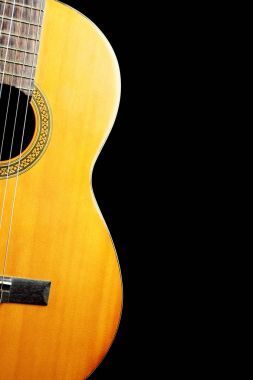 Akustik gitar. Klasik İspanyol gitar yakın çekim