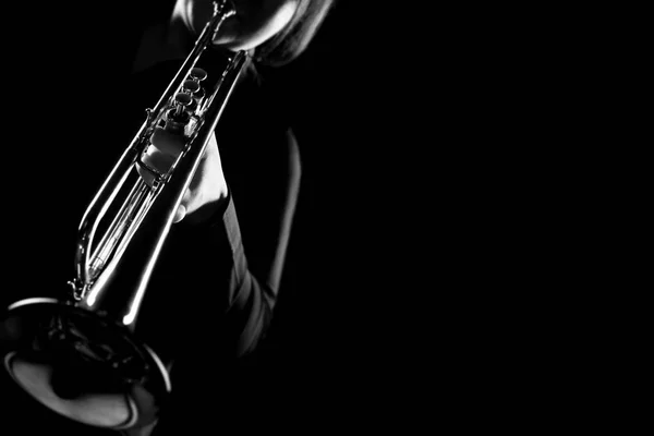 Trombitaművész. Játszott a dzsessz trombitás — Stock Fotó