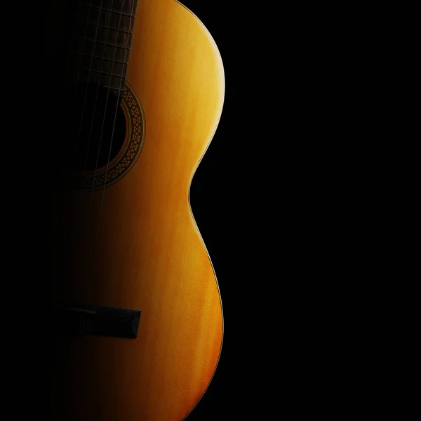 Guitare acoustique. Guitare espagnole classique gros plan — Photo