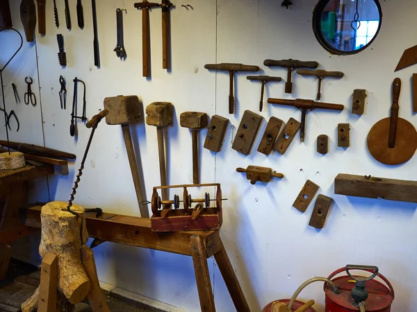 Old workshop with vintage tools Stock Picture