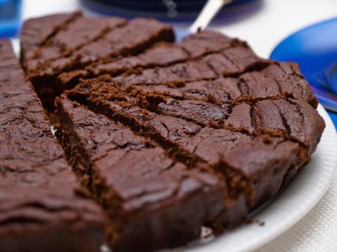 Lezzetli lezzetli ev yapımı çikolatalı kek 