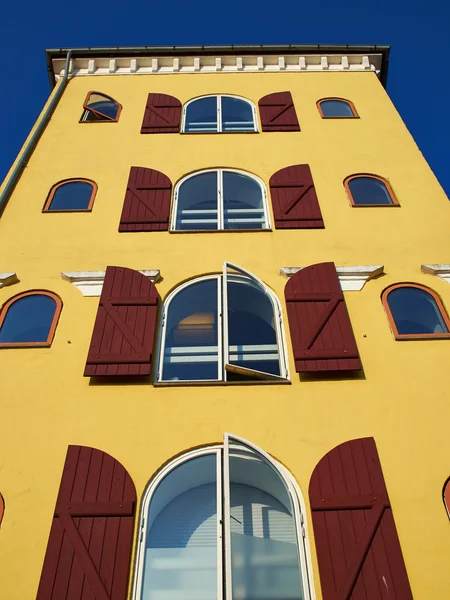 Kleurrijke oude traditionele huizen Denemarken — Stockfoto