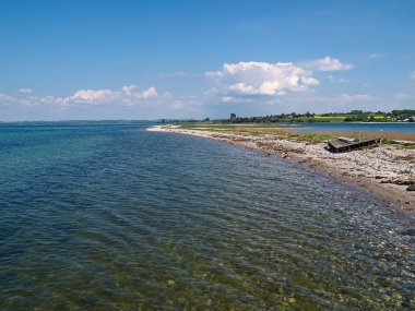 Güzel kıyı şeridi sahil Funen Danimarka