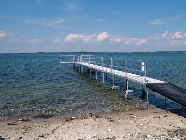 Modern jetty pier made of metal — Stock Photo, Image