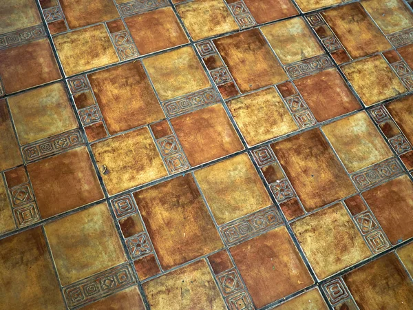Terracotta natural stone floor tiles — Stock Photo, Image
