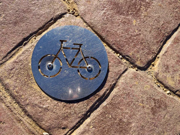 自行车自行车道标志 — 图库照片