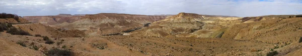 Panorama Van Ein Avdat Bij Sde Bokerin Negev Woestijn Israël — Stockfoto