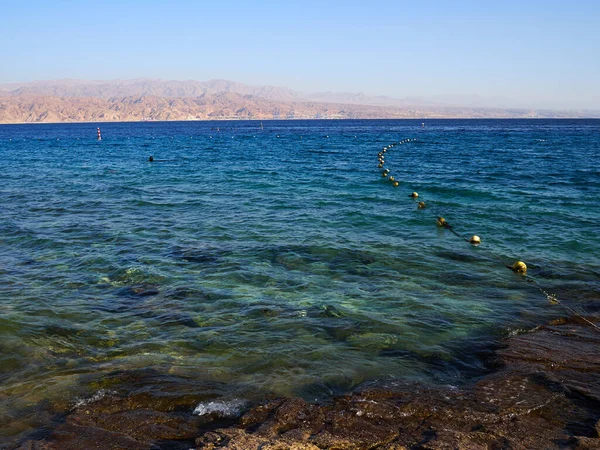 Hermosa Vista Del Mar Rojo Eilat Famosa Ciudad Turística Naturaleza —  Fotos de Stock