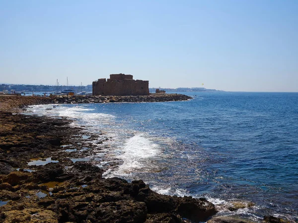 Famous Landmark Medieval Castle Paphos Cyprus Major Tourist Attraction — Stock Photo, Image