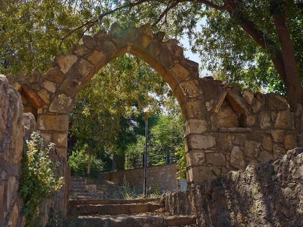 The combination of man made objects and nature in the beautiful Municipal Gardens of Paphos. Cyprus