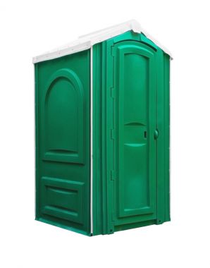 Mobil Tuvalet izole. Yeşil açık wc. Sokak tuvalet