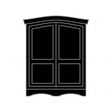 Dolap siyah retro. Mobilya giyim için. Vintage kabine. Ol